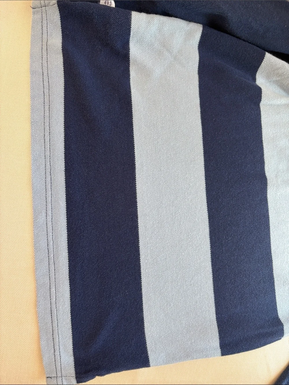 GAP Kids 2-in-1 Layered Long Sleeve Rugby Polo Shirt Blue Stripe Size S 6-7